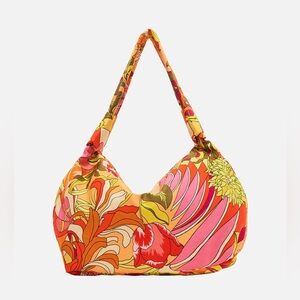 CAMILLA “Flower Child Society” 60s psychedelic print slouch large beach bag